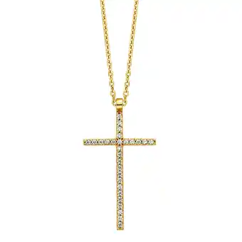 Netto Marken-Discount Julie Julsen Anhänger mit Kette 925/- Sterling Silber vergoldet mit Anhänger Kreuz Angebot