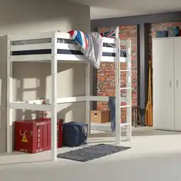 Netto Marken-Discount Relita - Hochbett TOLI Liegefläche 90 x 200 cm, Buche massiv weiß lackiert Angebot