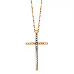 Netto Marken-Discount Julie Julsen Anhänger mit Kette 925/- Sterling Silber rotvergoldet mit Anhänger Kreuz Angebot