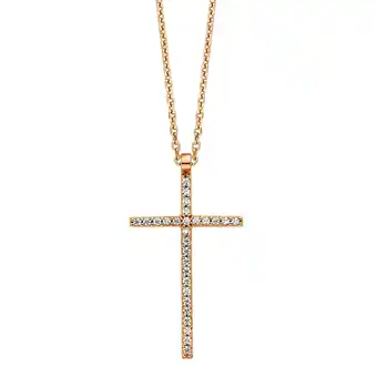 Netto Marken-Discount Julie Julsen Anhänger mit Kette 925/- Sterling Silber rotvergoldet mit Anhänger Kreuz Angebot