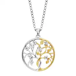 Netto Marken-Discount Julie Julsen Anhänger mit Kette 925 Silber rhodiniert teils vergoldet Liebesbaum Zirkonia Angebot