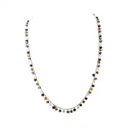 Netto Marken-Discount Steuer Modeschmuck Brillen-Kette Metall goldfarben 90cm lang mit mehrfarbigen Steinen Angebot