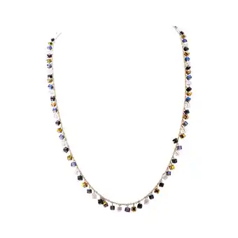 Netto Marken-Discount Steuer Modeschmuck Brillen-Kette Metall goldfarben 90cm lang mit mehrfarbigen Steinen Angebot
