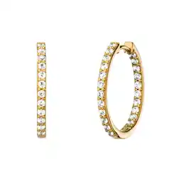 Netto Marken-Discount Julie Julsen Klappcreolen 925/- Sterling Silber vergoldet Zirkonia 20mm Angebot