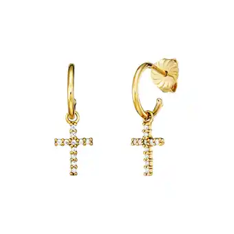 Netto Marken-Discount Julie Julsen Creolen 925/- Sterling Silber vergoldet Einhänger Kreuz Angebot