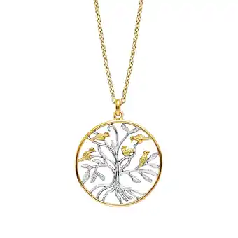 Netto Marken-Discount Julie Julsen Anhänger mit Kette 925/- Sterling Silber rhodiniert teils vergoldet Lebensbaum Angebot
