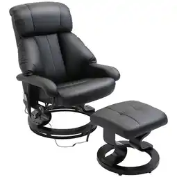 Netto Marken-Discount HOMCOM Massagesessel mit Fußhocker Kunstleder, Holz Angebot