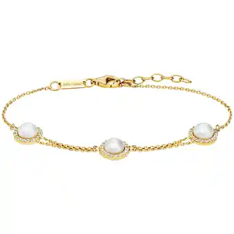 Netto Marken-Discount Julie Julsen Armband 925/- Sterling Silber vergoldet Perle und Zirkonia Angebot