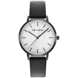 Netto Marken-Discount Julie Julsen Damenuhr Edelstahl schwarz Lederband schwarz Basic Line Angebot