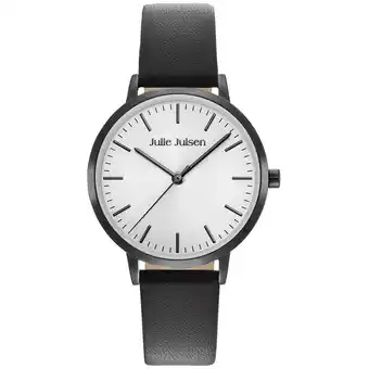Netto Marken-Discount Julie Julsen Damenuhr Edelstahl schwarz Lederband schwarz Basic Line Angebot