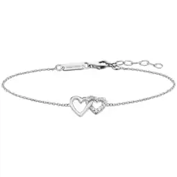 Netto Marken-Discount Julie Julsen Armband 925/- Sterling Silber rhodiniert 2 Herzen Zirkonia Angebot