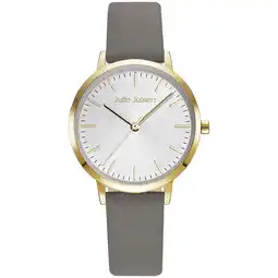 Netto Marken-Discount Julie Julsen Damenuhr Edelstahl goldfarben Lederband taupe Basic Line Angebot