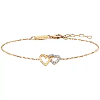 Netto Marken-Discount Julie Julsen Armband 925/- Sterling Silber vergoldet 2 Herzen Zirkonia Angebot