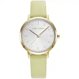 Netto Marken-Discount Julie Julsen Damenuhr Edelstahl vergoldet Lederband gelb Basic Line Angebot