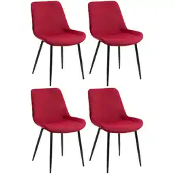 Netto Marken-Discount CLP 4er Set Esszimmerstühle Victoria I Polsterstühle Mit Samt-Bezug I Mit Bodenschonern Angebot