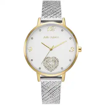 Netto Marken-Discount Julie Julsen Damenuhr Edelstahl bicolor mit Zirkoniaherz Angebot
