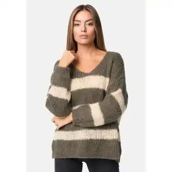 Netto Marken-Discount PM SELECTED Damen Warmer Strickpullover Pullover mit Candy Stripes in Einheitsgröße PM67 Angebot