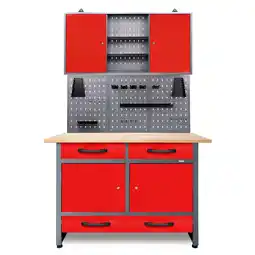 Netto Marken-Discount Werkstatt Set Werner Plus 120 cm 1 Schrank rot Angebot