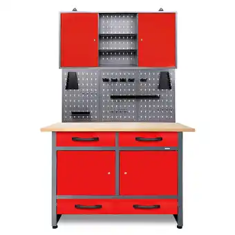 Netto Marken-Discount Werkstatt Set Werner Plus 120 cm 1 Schrank rot Angebot
