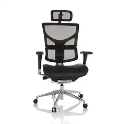 Netto Marken-Discount hjh OFFICE High End Bürostuhl ERGO-U2 LM Leder/Netzstoff mit Armlehnen (höhenverstellbar) Angebot