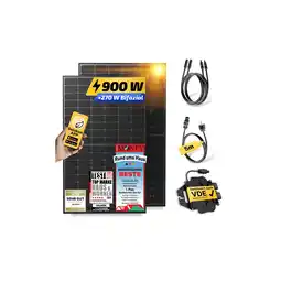Netto Marken-Discount Balkonkraftwerk 900W Solaranlage Steckerfertig Komplettset Photovoltaik Anlage 800W, Kabellänge: 5m Angebot