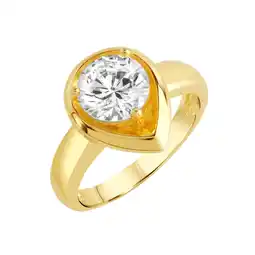 Netto Marken-Discount Zeeme Basic Ring Silber 925 vergoldet Tropfen-Form mit weißem Zirkonia-Stein Angebot