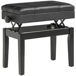 Netto Marken-Discount HOMCOM Klavierbank Gummiholz, Kunstleder, Schaumstoff Angebot