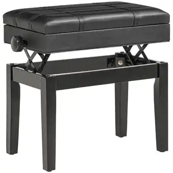 Netto Marken-Discount HOMCOM Klavierbank Gummiholz, Kunstleder, Schaumstoff Angebot