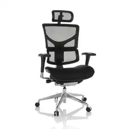 Netto Marken-Discount hjh OFFICE High End Bürostuhl ERGO-U2 FM Stoff/Netzstoff mit Armlehnen (höhenverstellbar) Angebot