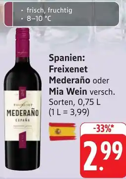 Gebauer's Spanien: Freixenet Mederaño oder Mia Wein Angebot