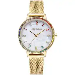 Netto Marken-Discount Julie Julsen Damenuhr Edelstahl goldfarben Rainbow gold white Angebot