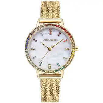 Netto Marken-Discount Julie Julsen Damenuhr Edelstahl goldfarben Rainbow gold white Angebot