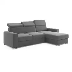 Netto Marken-Discount M-Punkt Ecksofa TOKIO mit Bett und Bettkasten Sofa/Schlafsofa - Anthrazit/Grau Angebot