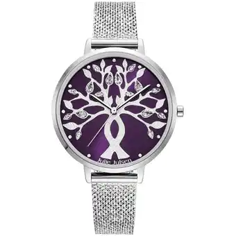 Netto Marken-Discount Julie Julsen Damenuhr Edelstahl silberfarben Tree of Love silver purple Angebot