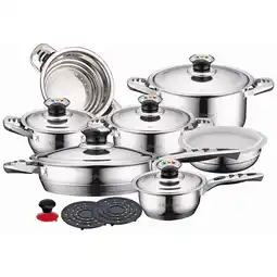 Netto Marken-Discount Cheffinger 16-Teilig Kochtopf Set Kochtöpfe Topf Kochtopfset Edelstahl Angebot