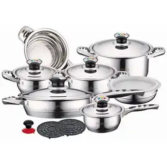 Netto Marken-Discount Cheffinger 16-Teilig Kochtopf Set Kochtöpfe Topf Kochtopfset Edelstahl Angebot