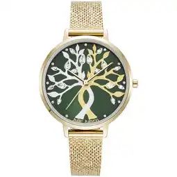 Netto Marken-Discount Julie Julsen Damenuhr Edelstahl goldfarben Tree of Love gold emerald Angebot