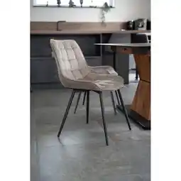 Netto Marken-Discount HOME DELUXE Polsterstuhl Esszimmer IKALO - 2er Set - Samt Hellbraun Angebot