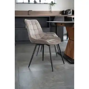 Netto Marken-Discount HOME DELUXE Polsterstuhl Esszimmer IKALO - 4er Set - Samt Hellbraun Angebot