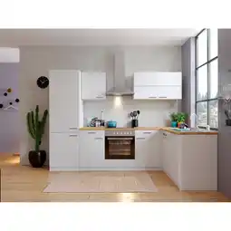 Netto Marken-Discount Respekta Winkelküche mit Kühl-Gefrierkombination KBL280WWCGKEG 280 cm -weiß Angebot