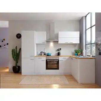 Netto Marken-Discount Respekta Winkelküche mit Kühl-Gefrierkombination KBL280WWCGKEG 280 cm -weiß Angebot