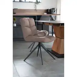Netto Marken-Discount HOME DELUXE Esszimmerstuhl drehbar 2er Set NODA – Webstoff Grau/Braun Angebot