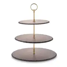 Netto Marken-Discount Schiefer Etagere 3-Stöckig - gold Angebot