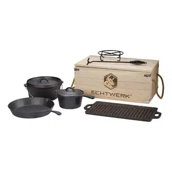 Netto Marken-Discount ECHTWERK 7-teiliges Dutch Oven Set mit Holzkisten Angebot