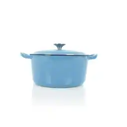 Netto Marken-Discount Gusseisen Koch- Schmortopf mit Deckel hellblau Angebot