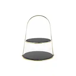 Netto Marken-Discount Schiefer Etagere (Bügel) 2-Stöckig - gold Angebot