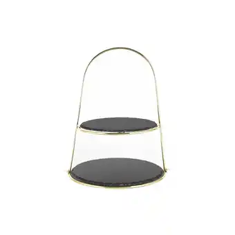 Netto Marken-Discount Schiefer Etagere (Bügel) 2-Stöckig - gold Angebot