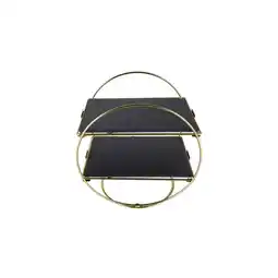 Netto Marken-Discount Schiefer Etagere Art-Deco-Stil 2-Stöckig - gold Angebot