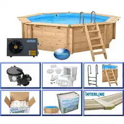 Netto Marken-Discount Interline Holzpool Java Wärmepumpen Set ø 5,30m/ 1,36m Wärmepumpe 4,5KW Set Angebot