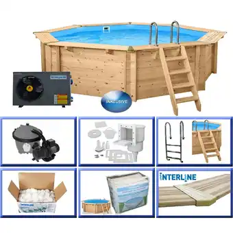 Netto Marken-Discount Interline Holzpool Java Wärmepumpen Set ø 5,30m/ 1,36m Wärmepumpe 4,5KW Set Angebot